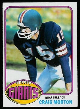 Craig Morton 1976 Topps football card