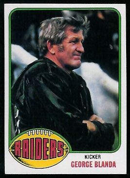 George Blanda 1976 Topps football card