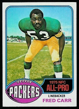 Fred Carr 1976 Topps football card