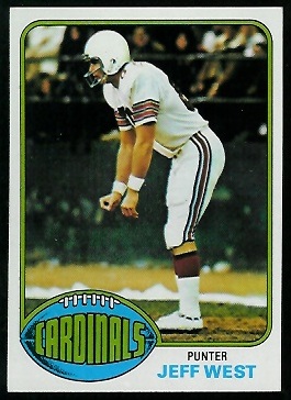 Jeff West 1976 Topps football card