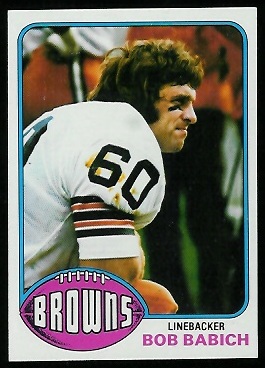 Bob Babich 1976 Topps football card