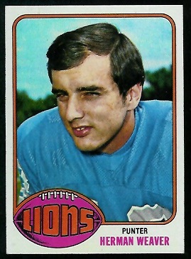 Herman Weaver 1976 Topps football card