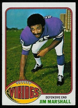 Jim Marshall 1976 Topps football card