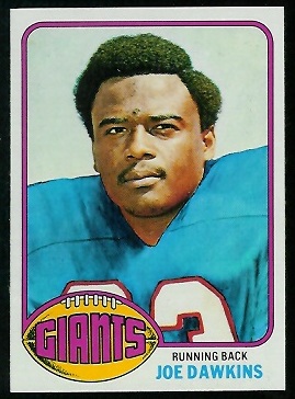 Joe Dawkins 1976 Topps football card