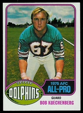 Bob Kuechenberg 1976 Topps football card