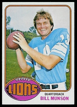 Bill Munson 1976 Topps football card