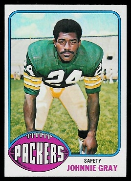 Johnnie Gray 1976 Topps football card Johnnie Gray 1976 Topps football card