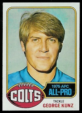 George Kunz 1976 Topps football card