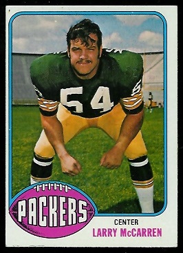 Larry McCarren 1976 Topps football card