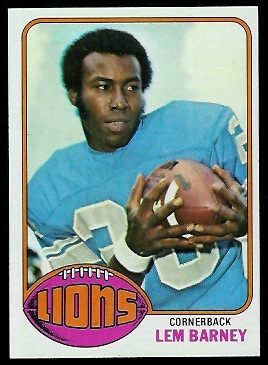 Lem Barney 1976 Topps football card