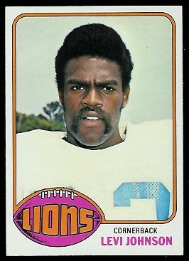 Levi Johnson 1976 Topps football card