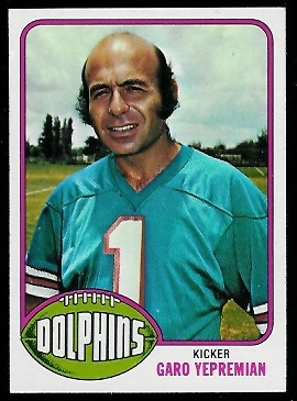 Garo Yepremian 1976 Topps football card