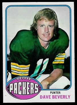 David Beverly 1976 Topps football card