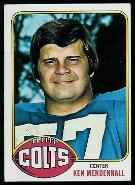 Ken Mendenhall 1976 Topps football card