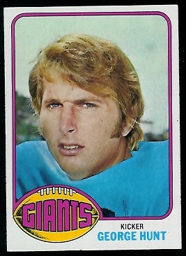 George Hunt 1976 Topps football card