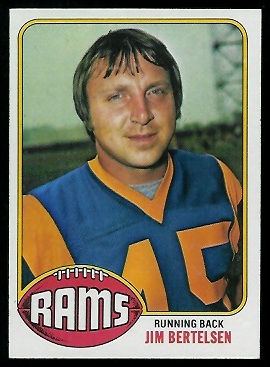 Jim Bertelsen 1976 Topps football card