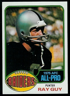 Ray Guy 1976 Topps football card