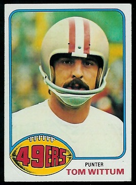 Tom Wittum 1976 Topps football card