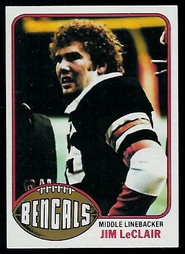 Jim LeClair 1976 Topps football card Jim LeClair 1976 Topps football card