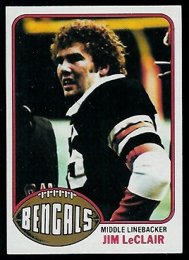 Jim LeClair 1976 Topps football card