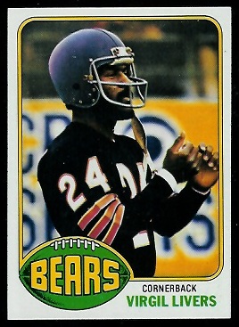 Virgil Livers 1976 Topps football card Virgil Livers 1976 Topps football card
