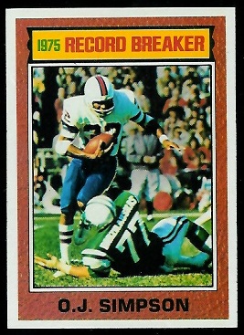 O.J. Simpson: Record Breaker 1976 Topps football card