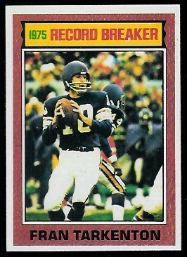 Fran Tarkenton: Record Breaker 1976 Topps football card