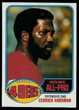 Cedrick Hardman 1976 Topps football card