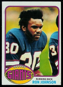 Ron Johnson 1976 Topps football card