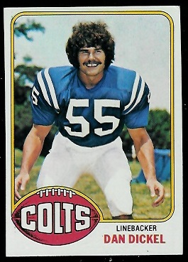 Dan Dickel 1976 Topps football card