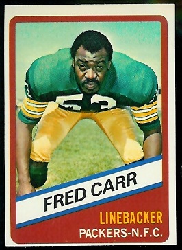 Fred Carr 1976 Wonder Bread football card