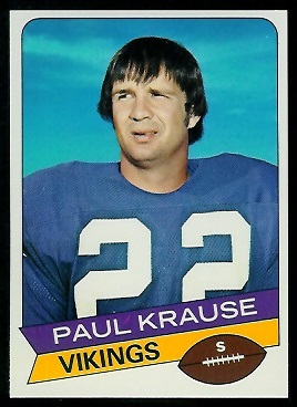 Paul Krause 1977 Holsum Bread football card