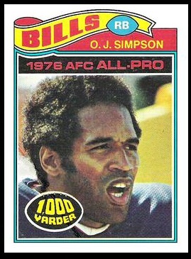 O.J. Simpson 1977 Topps football card O.J. Simpson 1977 Topps football card