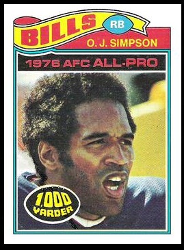 O.J. Simpson 1977 Topps football card