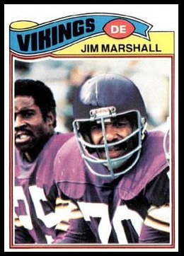 Jim Marshall 1977 Topps football card