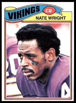 Nate Wright 1977 Topps football card