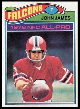 John James 1977 Topps football card