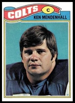 Ken Mendenhall 1977 Topps football card