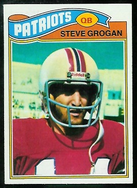 Steve Grogan 1977 Topps football card