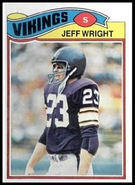 Jeff Wright 1977 Topps football card