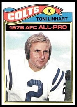 Toni Linhart 1977 Topps football card