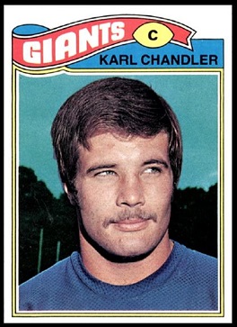 Karl Chandler 1977 Topps football card