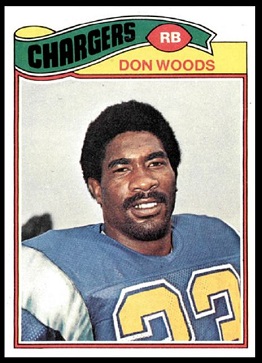 Don Woods 1977 Topps football card