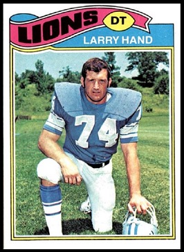 Larry Hand 1977 Topps football card