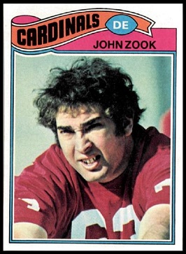 John Zook 1977 Topps football card