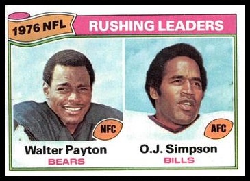 Rushing Leaders 1977 Topps football card