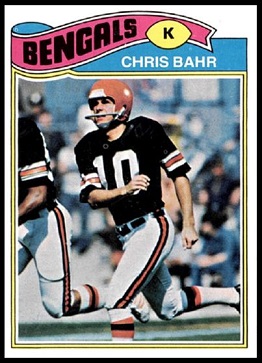 Chris Bahr 1977 Topps football card Chris Bahr 1977 Topps football card