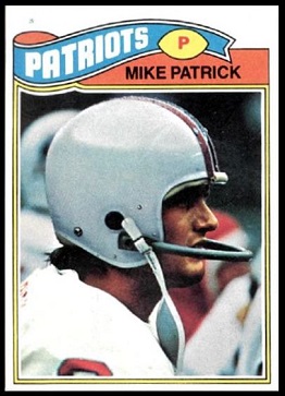 Mike Patrick 1977 Topps football card