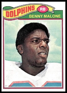 Benny Malone 1977 Topps football card