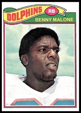 Benny Malone 1977 Topps football card